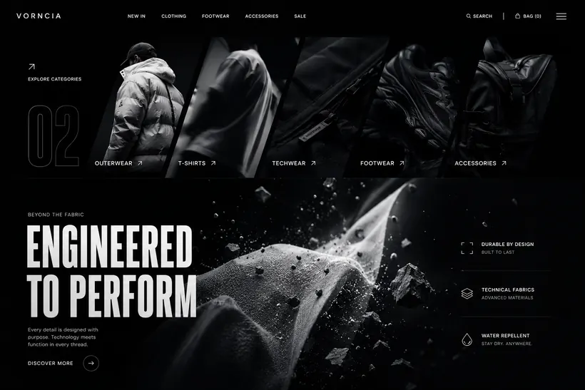Концепт сайту Vorncia — Одяг · e-commerce