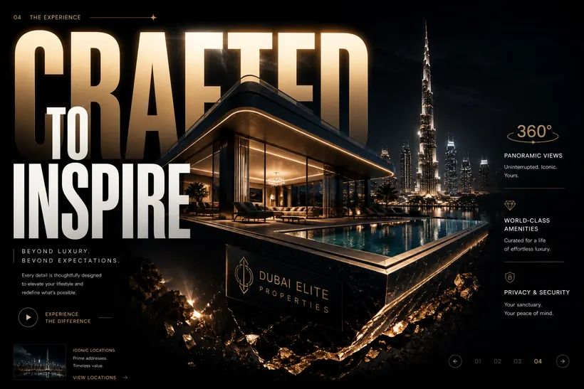 Концепт сайту Inspire — Нерухомість · Дубай