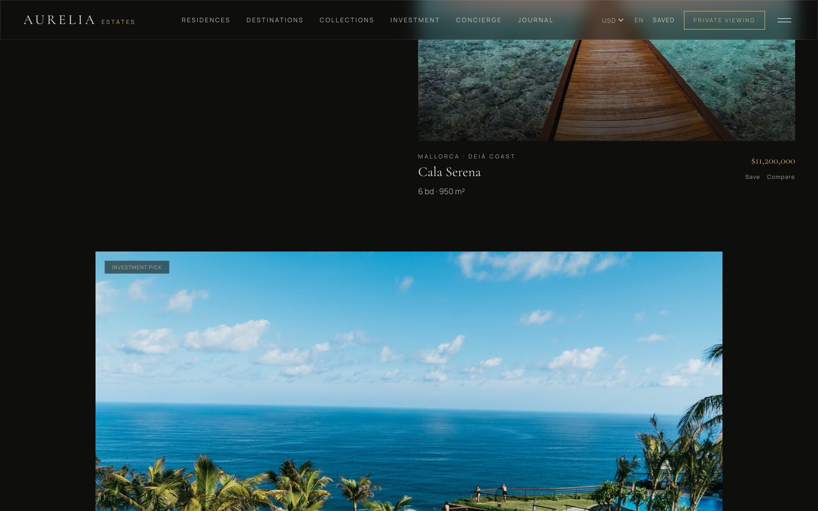 Aurelia Estates — фрагмент інтерфейсу